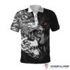 Gift For Wolf Lover Wolf Tattoo The Powerful Wolf Polo Shirt Nhd