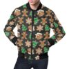 Gingerbread Man Pattern Print Chirstmas Mens Bomber Jacket