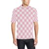 Gingham Pink Pattern Print Design 02 Men Polo Shirt