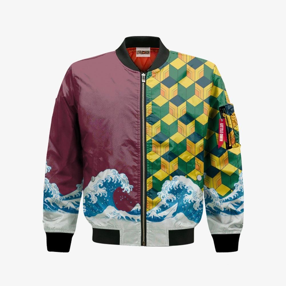 Giyu Tomioka Bomber Jacket Custom KNY Cosplay Costumes Bomber Jacket Giyu Tomioka Bomber Jacket Custom KNY Cosplay Costumes Bomber Jacket