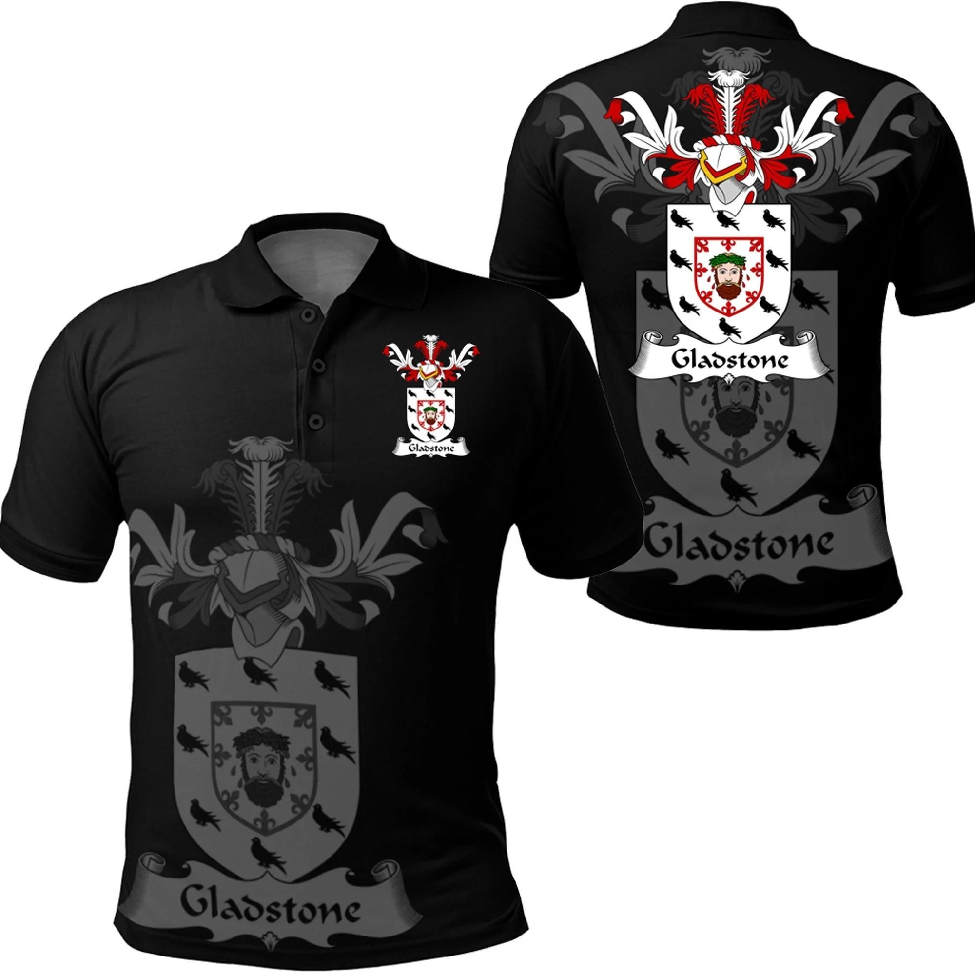 Gladstone Family Crest Polo Shirt - Golf Shirt A7 Gladstone Family Crest Polo Shirt - Golf Shirt A7