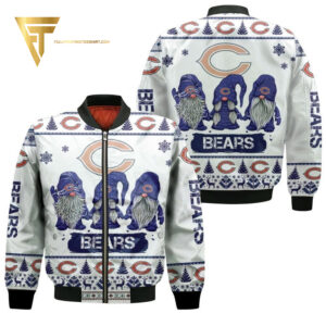 Gnomes Chicago Bears Ugly Christmas Full Print Bomber Jacket