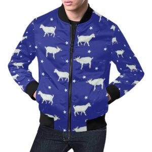Goat Sheep Pattern Print Mens Bomber Jacket