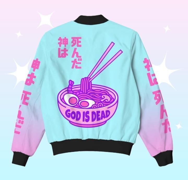 God is dead noodle japanese bomber 3D t shirt hoodie sweater Bomber Jacket God is dead noodle japanese bomber 3D t shirt hoodie sweater Bomber Jacket