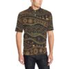 Gold African Design Men Polo Shirt