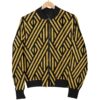 Gold Glitter Pattern Print Women Casual Bomber Jacket