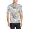 Gold Glitter Tropical Palm Leaves Men Polo Shirt