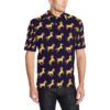 Gold Horse Pattern Men Polo Shirt