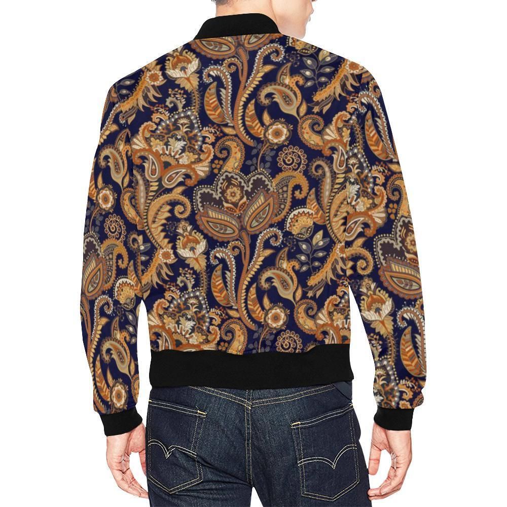 Gold-Paisley-Pattern-Print-Mens-Bomber-Jacket-2