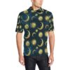 Gold Sun Moon Face Men Polo Shirt