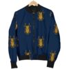 Golden Bug Pattern Print Women Casual Bomber Jacket