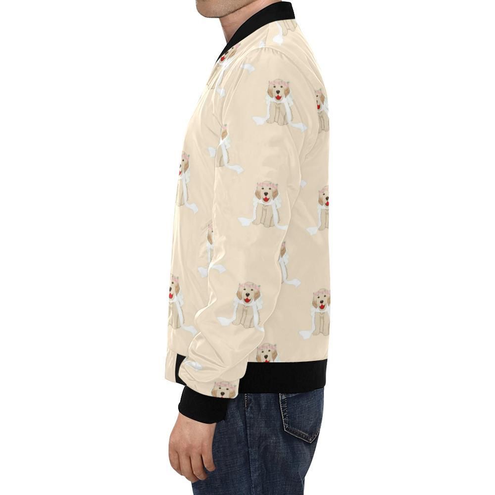 Golden-Retriever-Pattern-Print-Mens-Bomber-Jacket-1