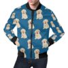 Golden Retriever Print Pattern Mens Bomber Jacket