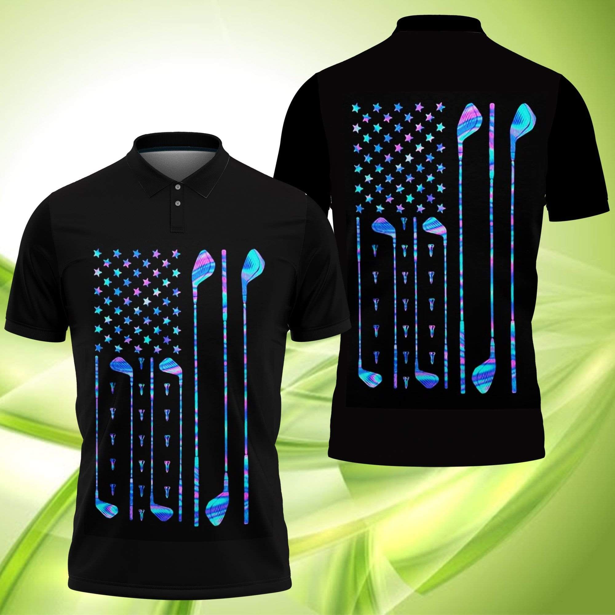 Golf American Flag Hologram Polo Shirt #Kv Golf American Flag Hologram Polo Shirt #Kv