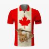Golf Canadian Flag Vintage 3D All Over Printed Polo Shirt