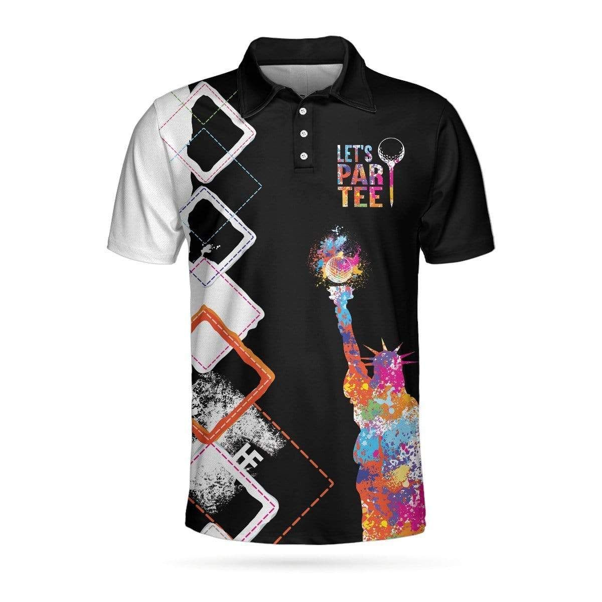 Golf Colorful Statue Of Liberty Us Polo Shirt #V Golf Colorful Statue Of Liberty Us Polo Shirt #V