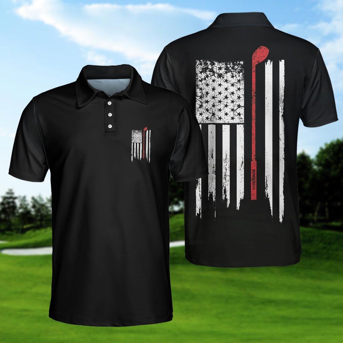 Golf Nation 3D All Over Printed Polo Shirt Golf Nation 3D All Over Printed Polo Shirt