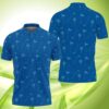 Golf Pattern Blue Polo Shirt #Kv
