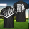 Golf Player Swing Swear Drink Repeat Custom Custom Name Polo Shirt #Kv