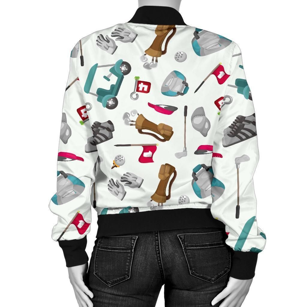 Golf-Print-Pattern-Women-Casual-Bomber-Jacket-2