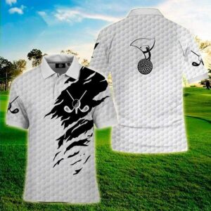 Golf Scratch Black And White Polo Shirt