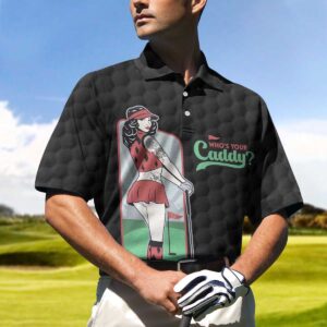 Golf Sexy Vintage Girl Who'S Your Caddy Polo Shirt #V