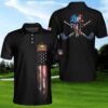 Golf Skull America Flag Polo Shirt