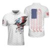 Golf Skull American Flag Polo Shirt