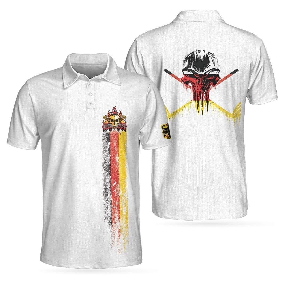 Golf Skull Germany Flag Polo Shirt Golf Skull Germany Flag Polo Shirt