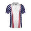 Golf Texture American Flag 3D All Over Printed Polo Shirt