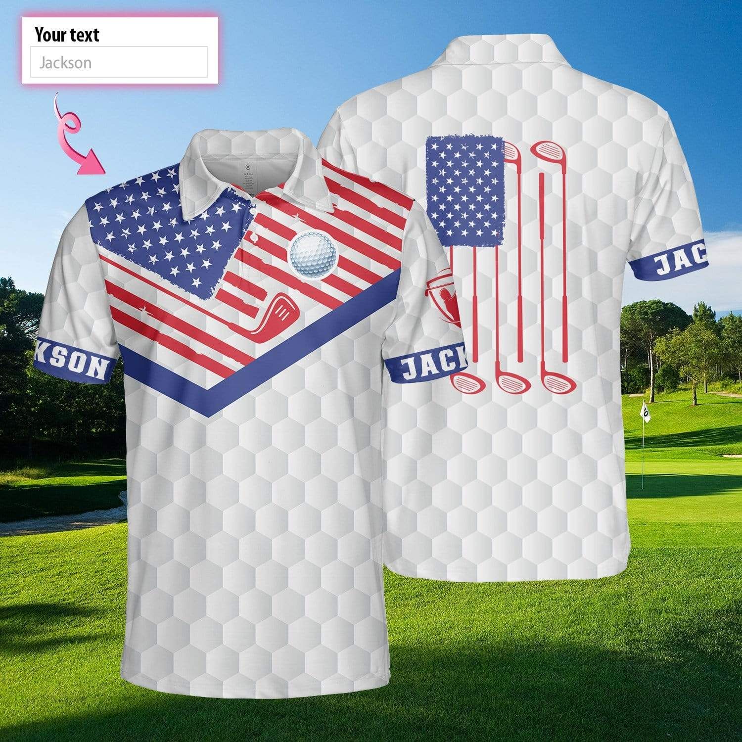 Golf Us Flag Polo Shirt Golf Us Flag Polo Shirt