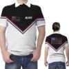 Golf White Geometric Hexagon Custom Name Polo Shirt For Golfers