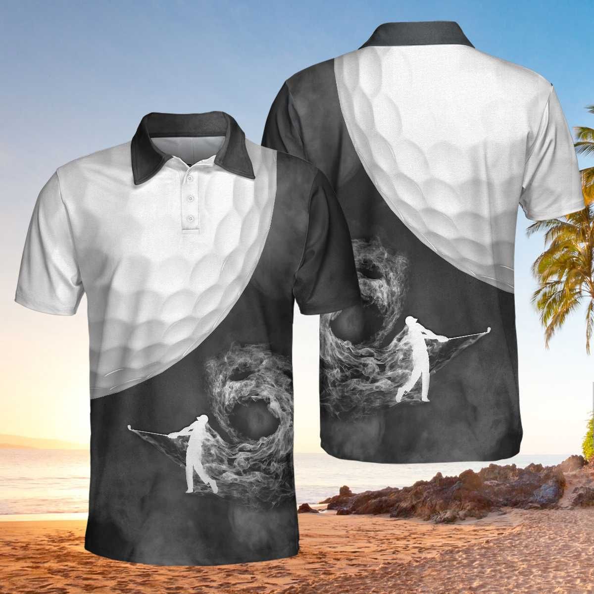 Golfer Ball With Smoke Polo Shirt Golfer Ball With Smoke Polo Shirt