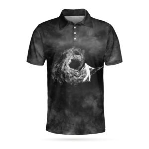 Golfer On Smoke Background 3D All Over Printed Polo Shirt