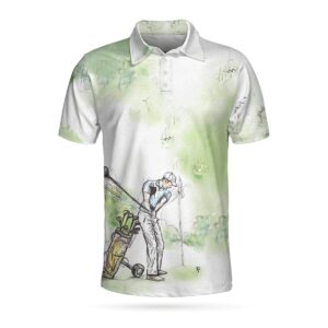 Golfer Painting Short Sleeve Polo Shirt #Dh