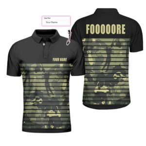 Golfing Camouflaged Fooooore Custom Name Polo Shirt