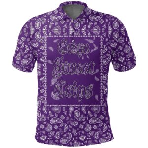Grape Street Crips Polo Shirt - Purple Bandana A31