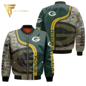 Green Bay Packers Camouflage Pattern Full Print Bomber Jacket