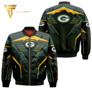 Green Bay Packers Football Team Full Print Bomber Jacket