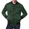 Green Egg Skin Dragon Pattern Print Mens Bomber Jacket