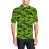 Green Kelly Camo Print Men Polo Shirt