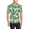 Green Pattern Tropical Palm Leaves Men Polo Shirt