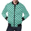 Green White Polka dot Pattern Print Mens Bomber Jacket