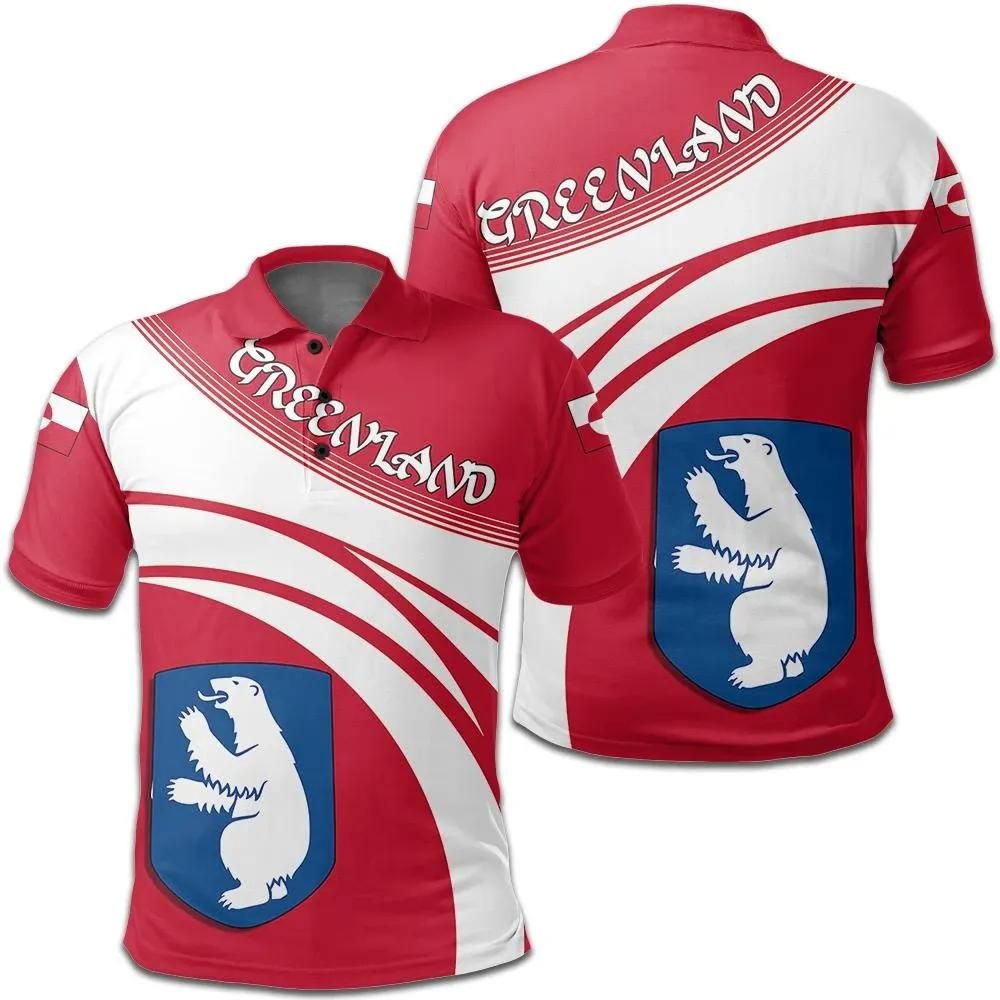 Greenland Coat Of Arms Polo Shirt Cricket Style J5W Greenland Coat Of Arms Polo Shirt Cricket Style J5W