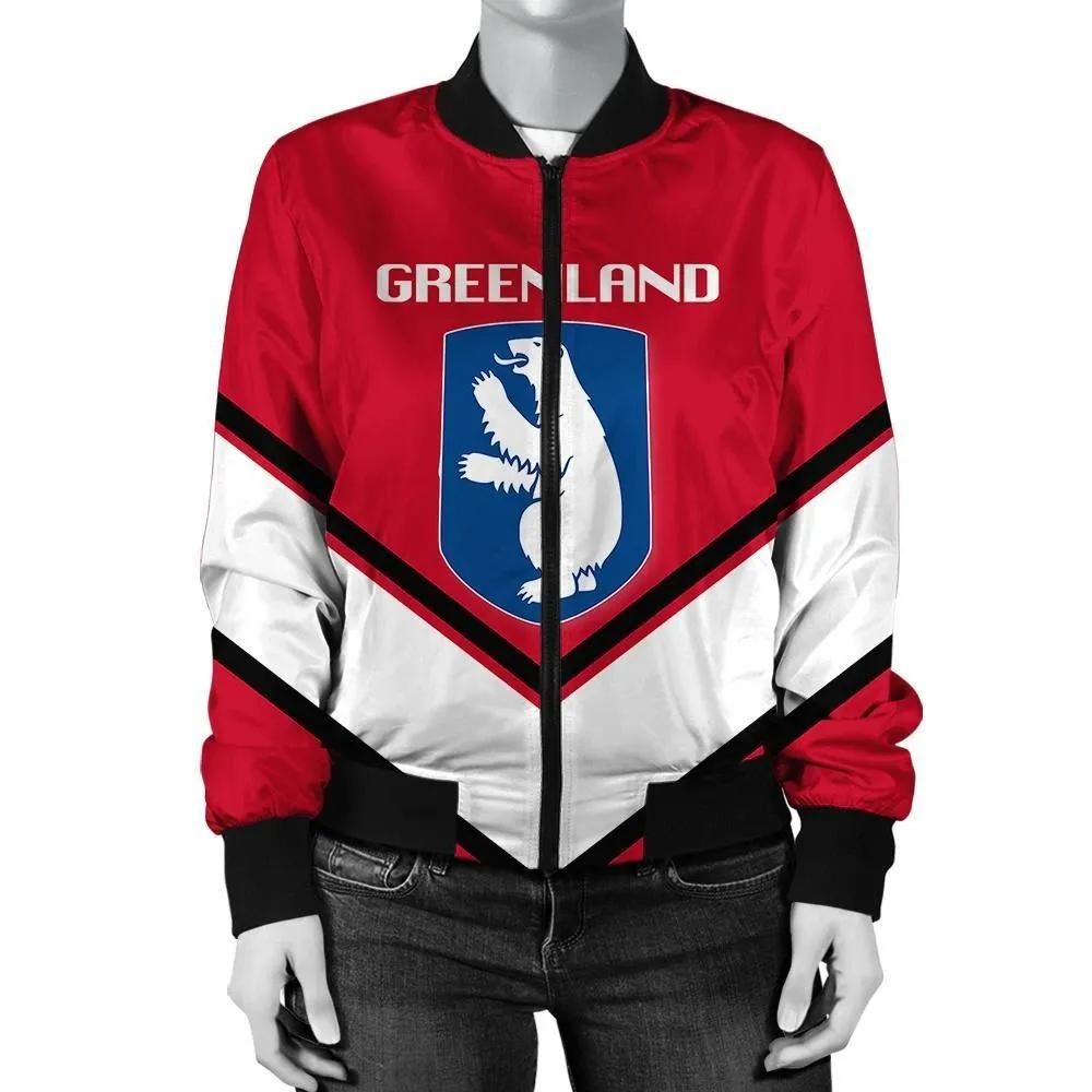 Greenland Coat Of Arms Women Bomber Lucian J5W Bomber Jacket Greenland Coat Of Arms Women Bomber Lucian J5W Bomber Jacket