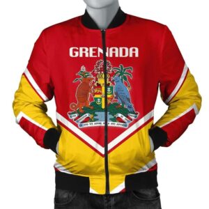 Grenada Coat Of Arms Men Bomber Jacket Lucian Style J5W Bomber Jacket