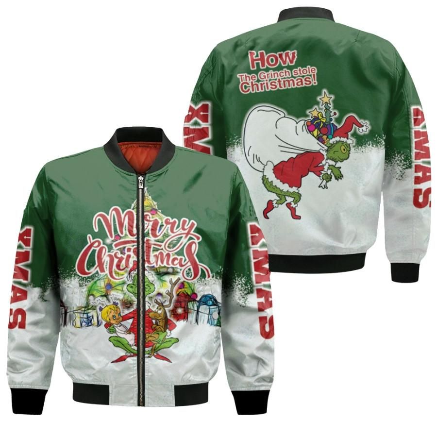 Grinch Christmas Merry Christmas How The Grinch Stole Christmas Santa Green 3D Designed Allover Gift For Grinch Fans Christmas Fans Bomber Jacket Grinch Christmas Merry Christmas How The Grinch Stole Christmas Santa Green 3D Designed Allover Gift For Grinch Fans Christmas Fans Bomber Jacket