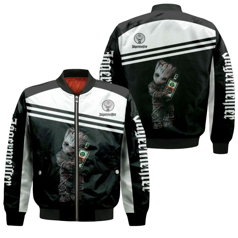 Groot Loves Jagermeister 3D Jersey Bomber Jacket Groot Loves Jagermeister 3D Jersey Bomber Jacket