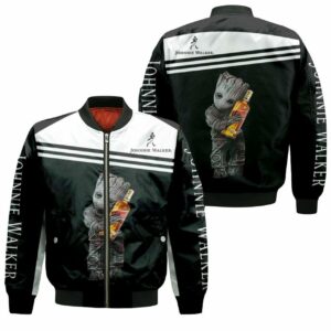 Groot Loves Johnnie Walker 3D T Shirt Hoodie Sweater Jersey Bomber Jacket Model 2461 Bomber Jacket