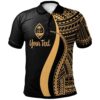 Guam Custom Personalised Polo Shirt Gold - Polynesian Tentacle Tribal Pattern - BN11